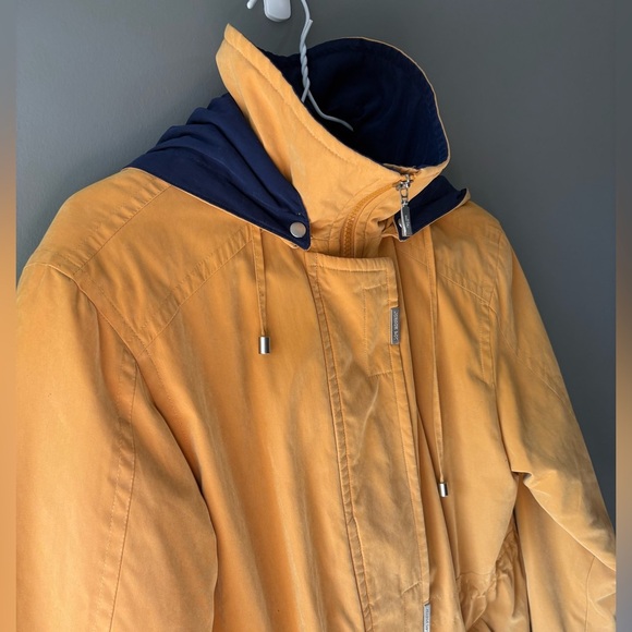 London Fog, size small, removable fleece liner, hooded mustard jacket. - Picture 3 of 11